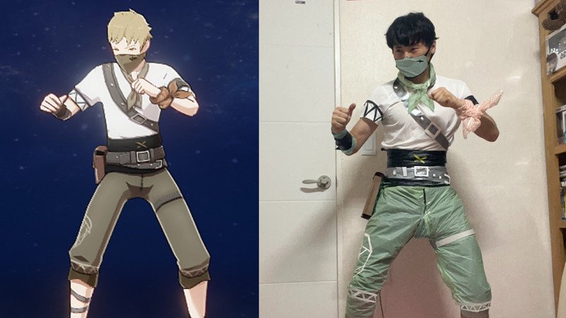Genhsin Impact: Male gamer cosplays as Dao Bao Doan with just a plastic bag but still very funny